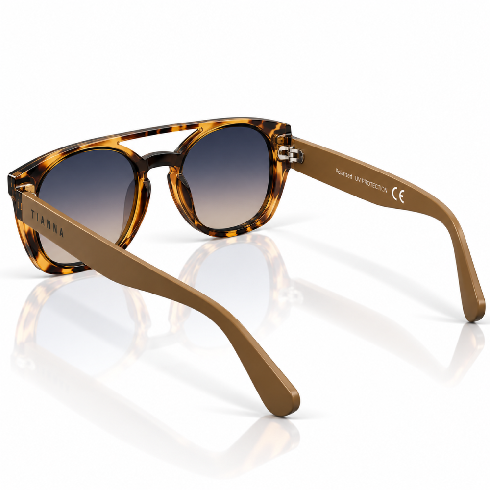 Carey marrón ámbar · lentes verdes · puente superior decorativo - Imagen 3