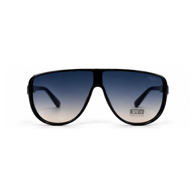 Negro brillante · lentes gris degradado · aviador panorámico
